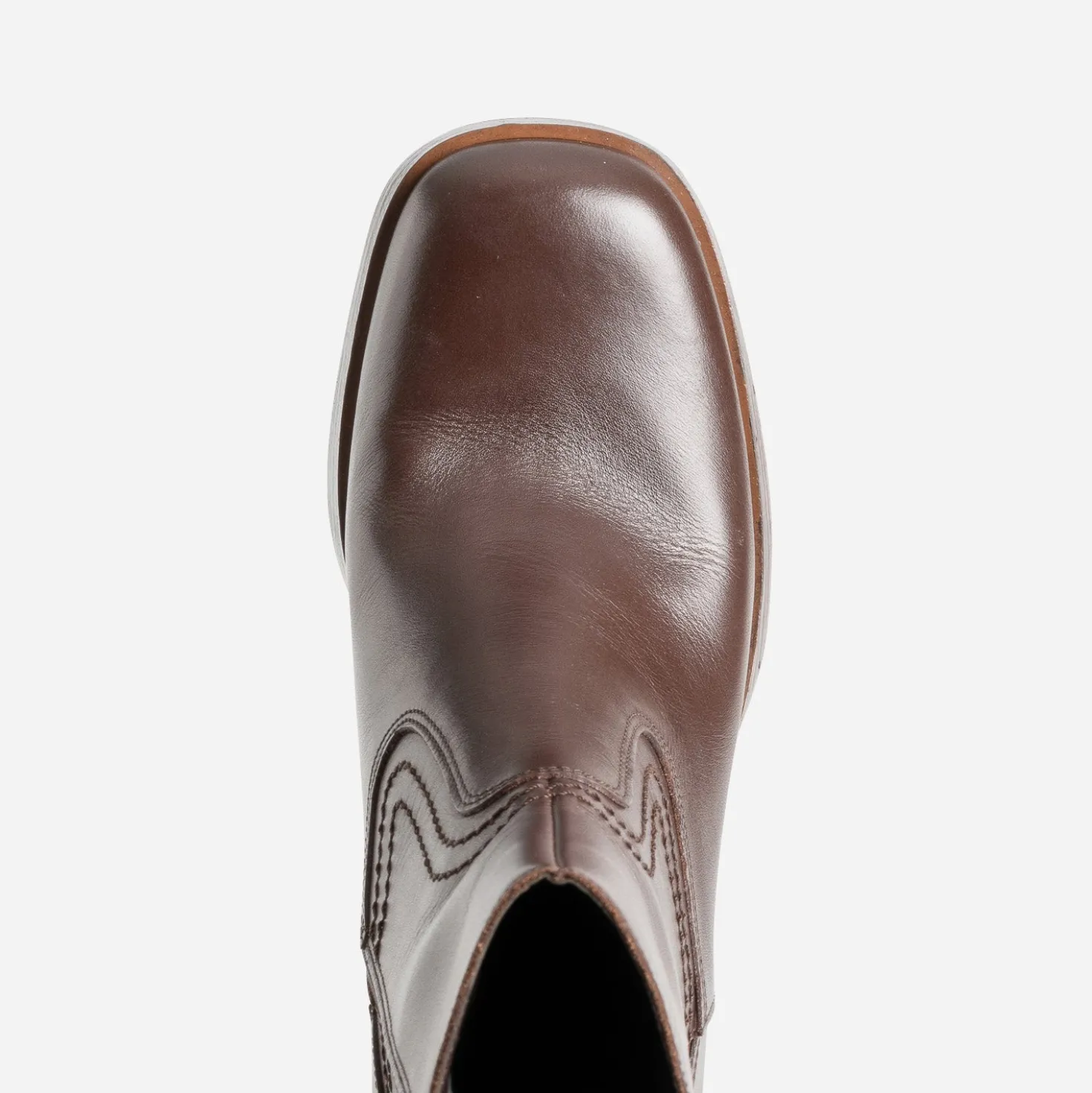 Boots à talon marron en cuir