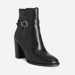 Boots à talon noir cuir