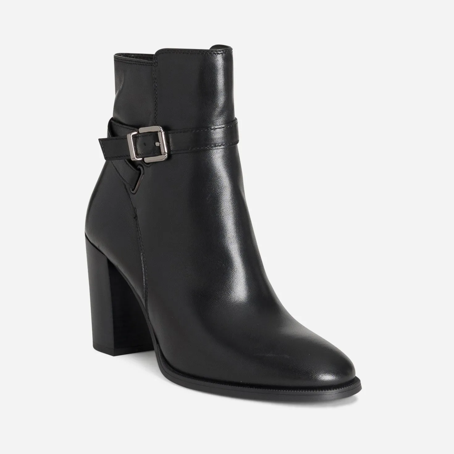 Boots à talon noir cuir