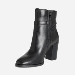 Boots à talon noir cuir