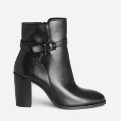Boots à talon noir cuir
