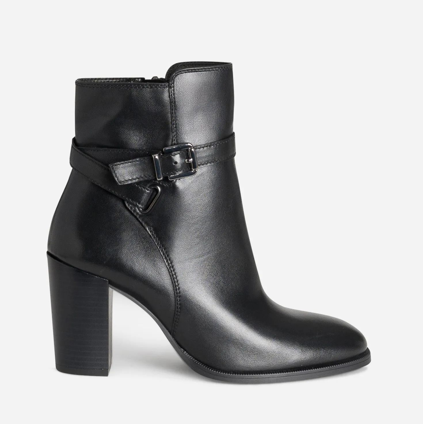 Boots à talon noir cuir