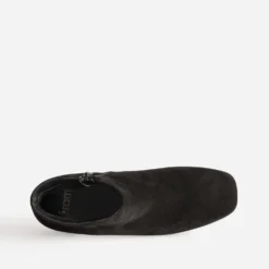 Boots à talon noir cuir velours