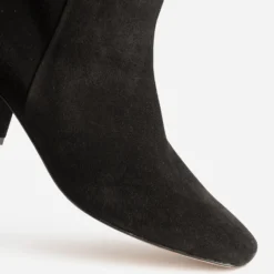 Boots à talon noir cuir velours