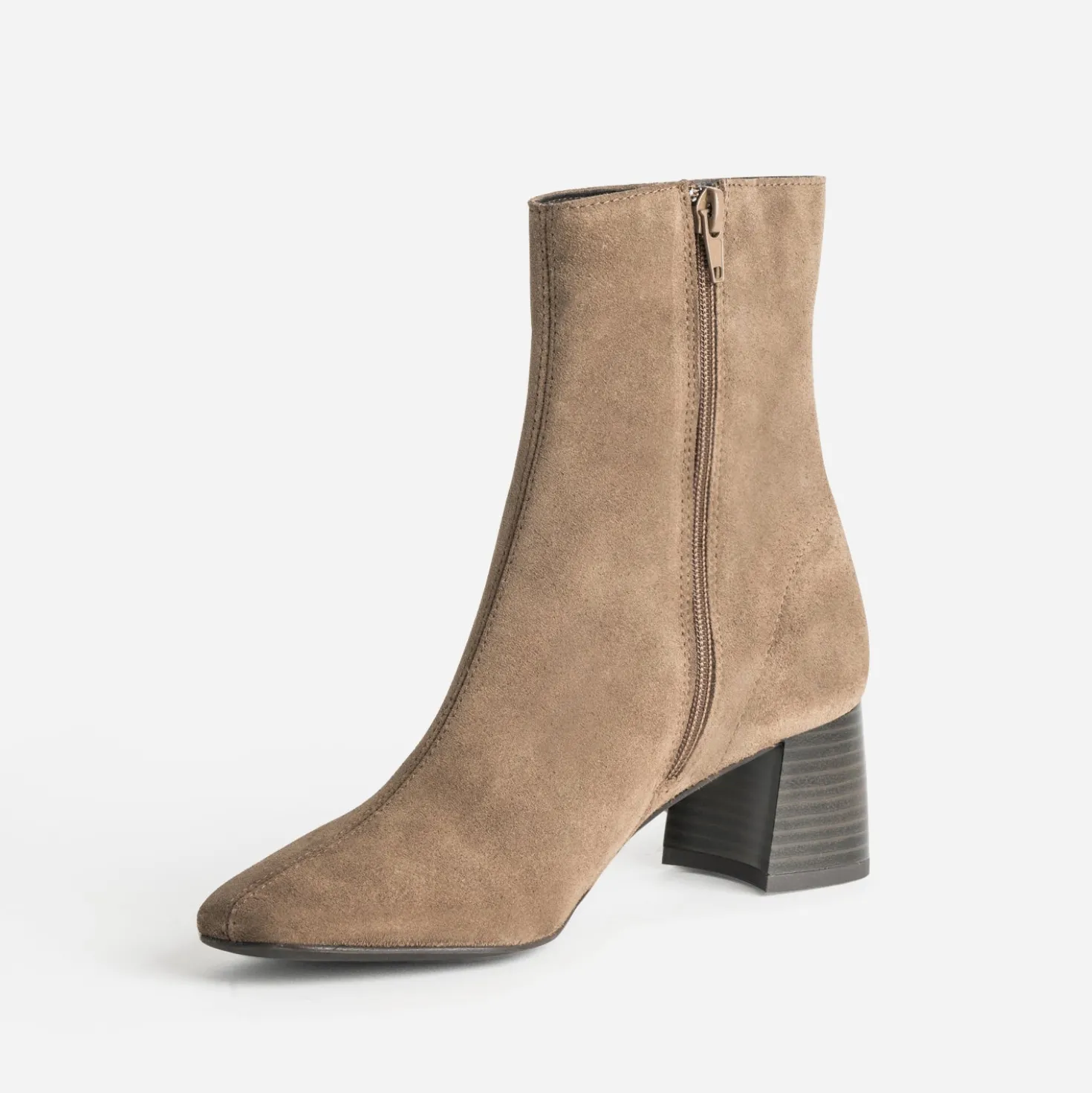 Boots taupe cuir velours