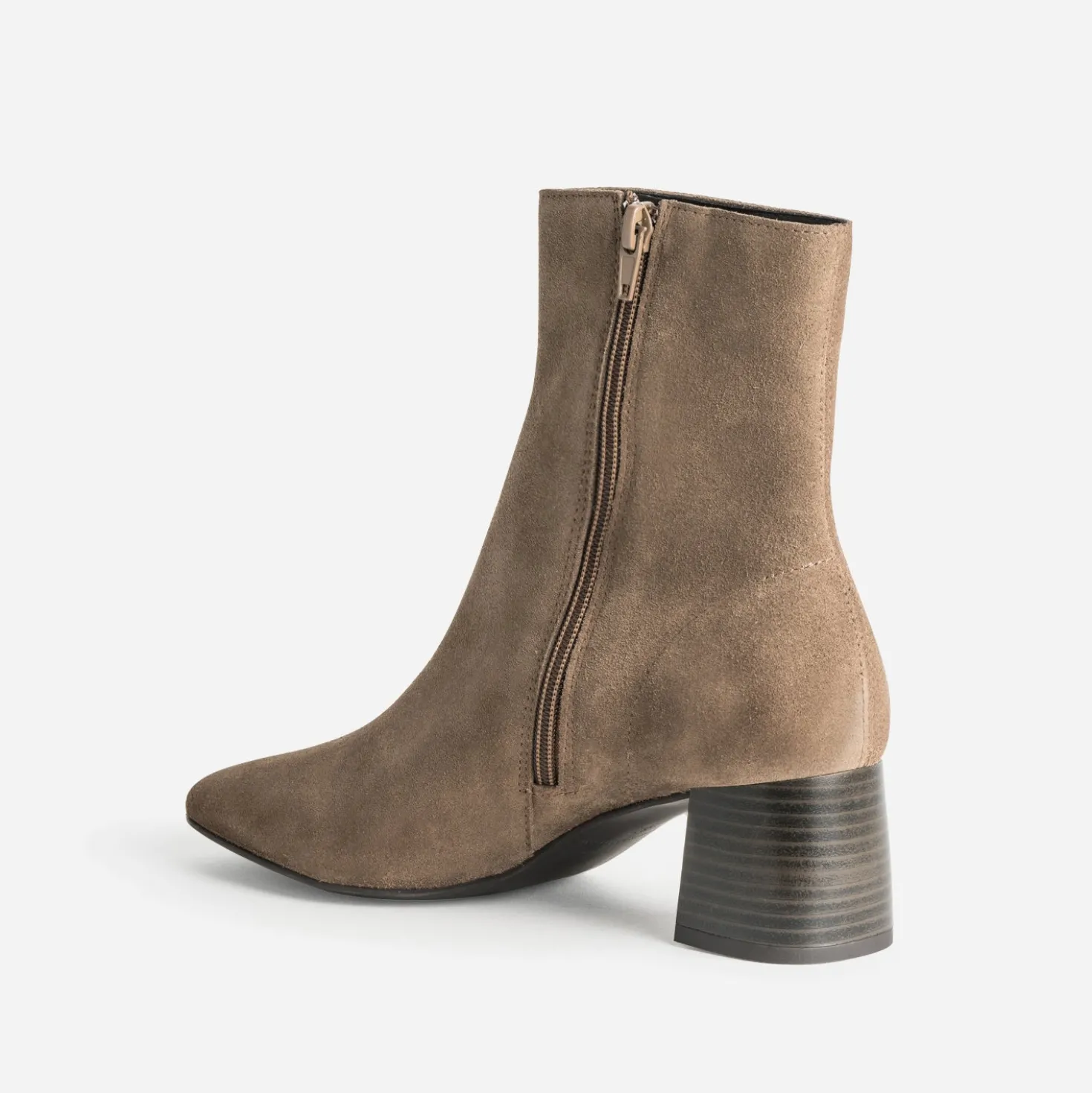 Boots taupe cuir velours