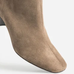 Boots taupe cuir velours