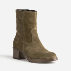 Boots taupe cuir velours