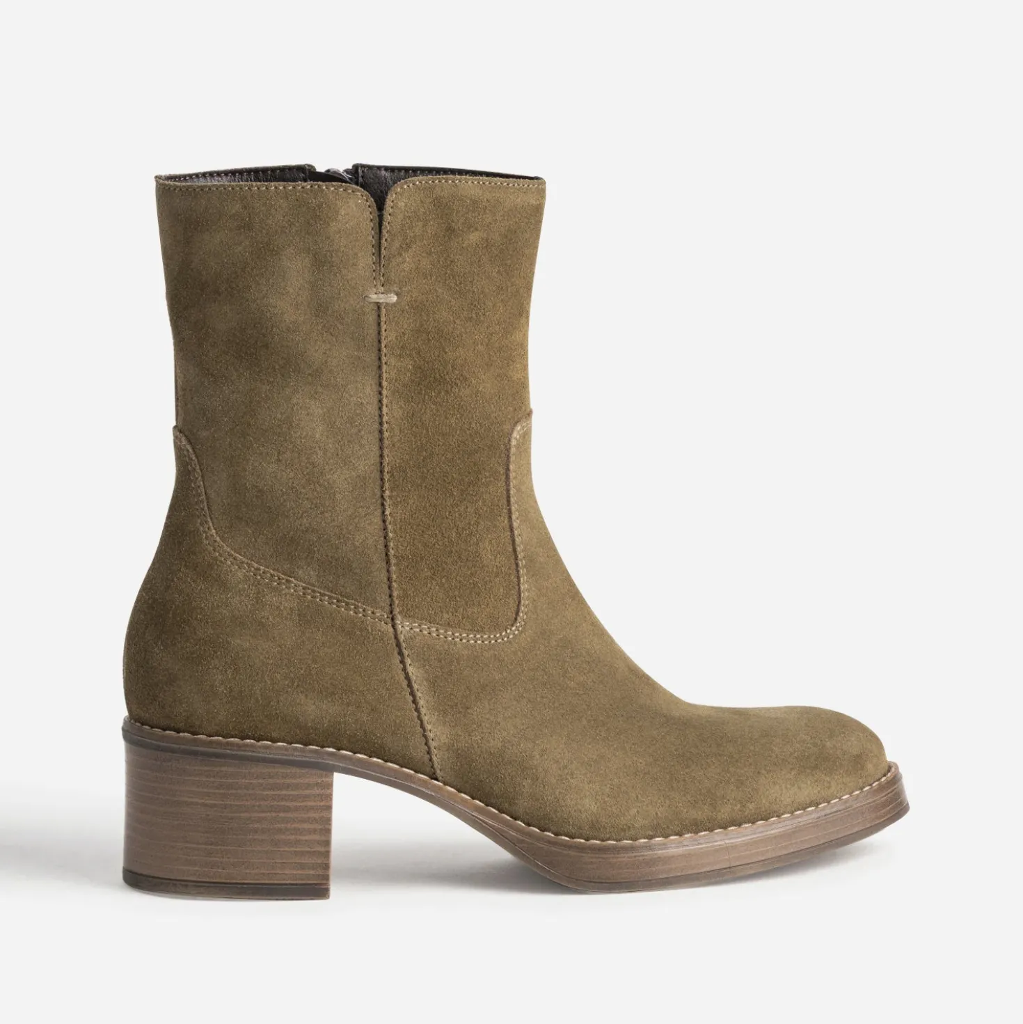 Boots taupe cuir velours