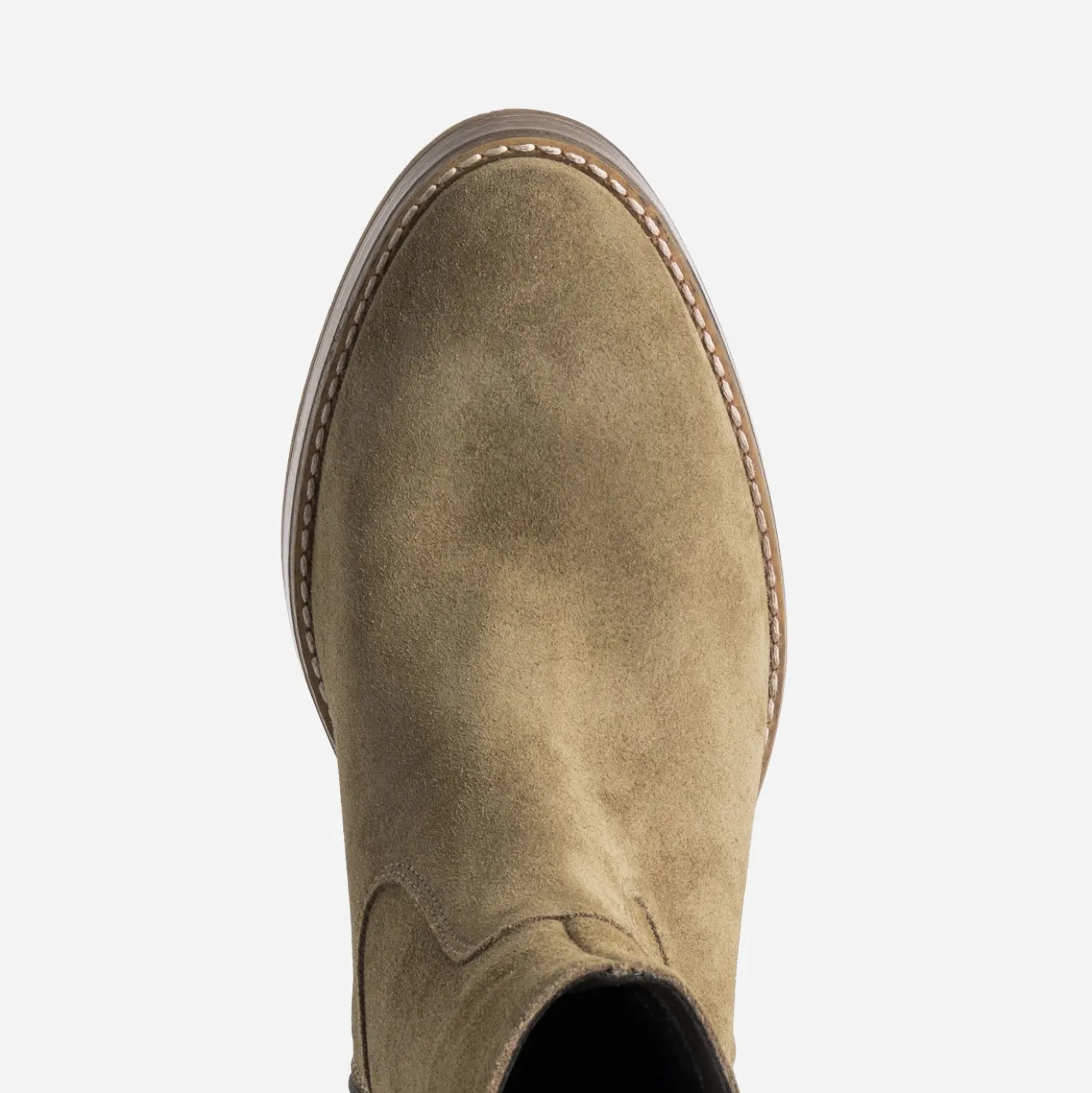 Boots taupe cuir velours