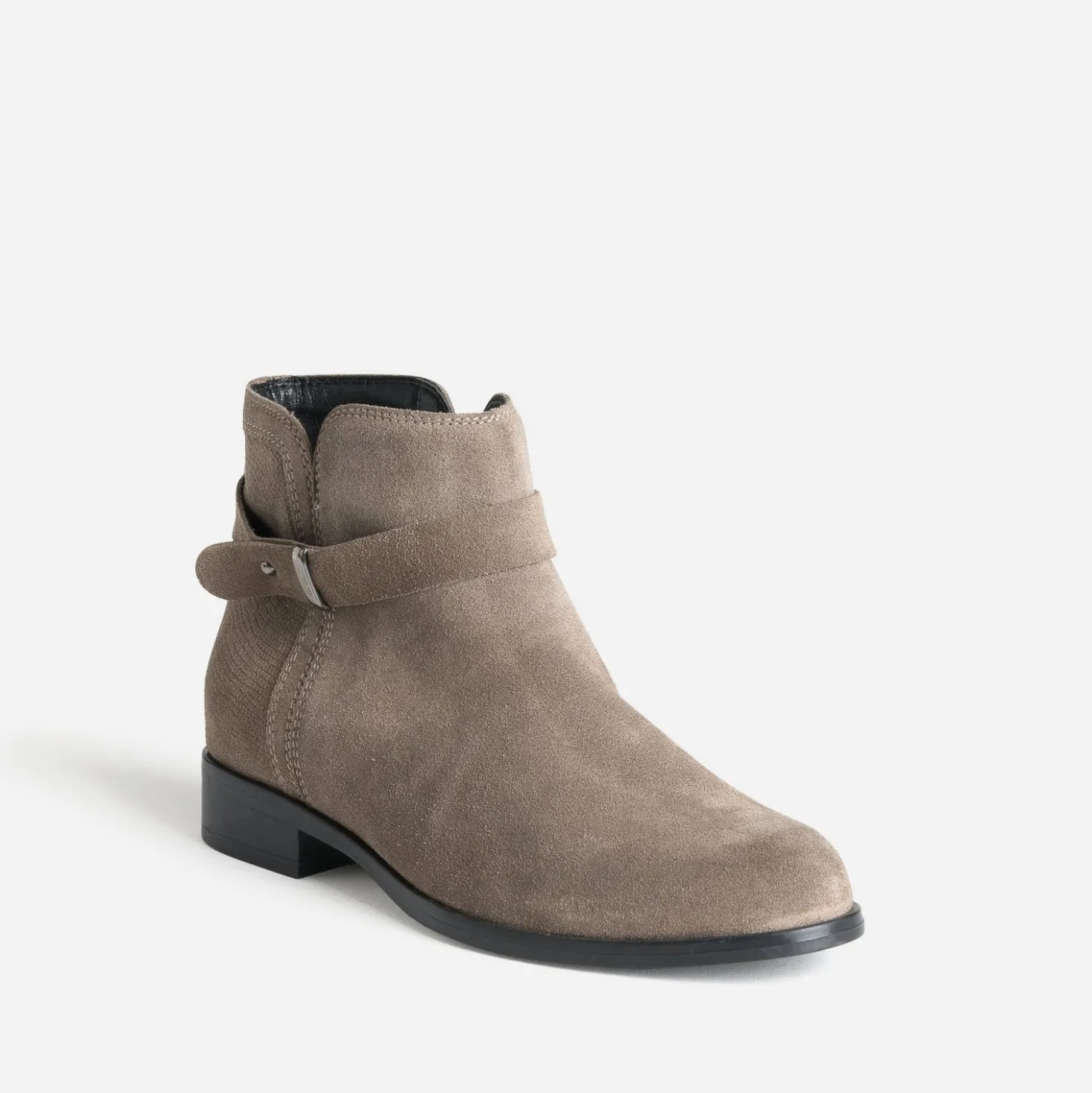 Boots taupe cuir velours