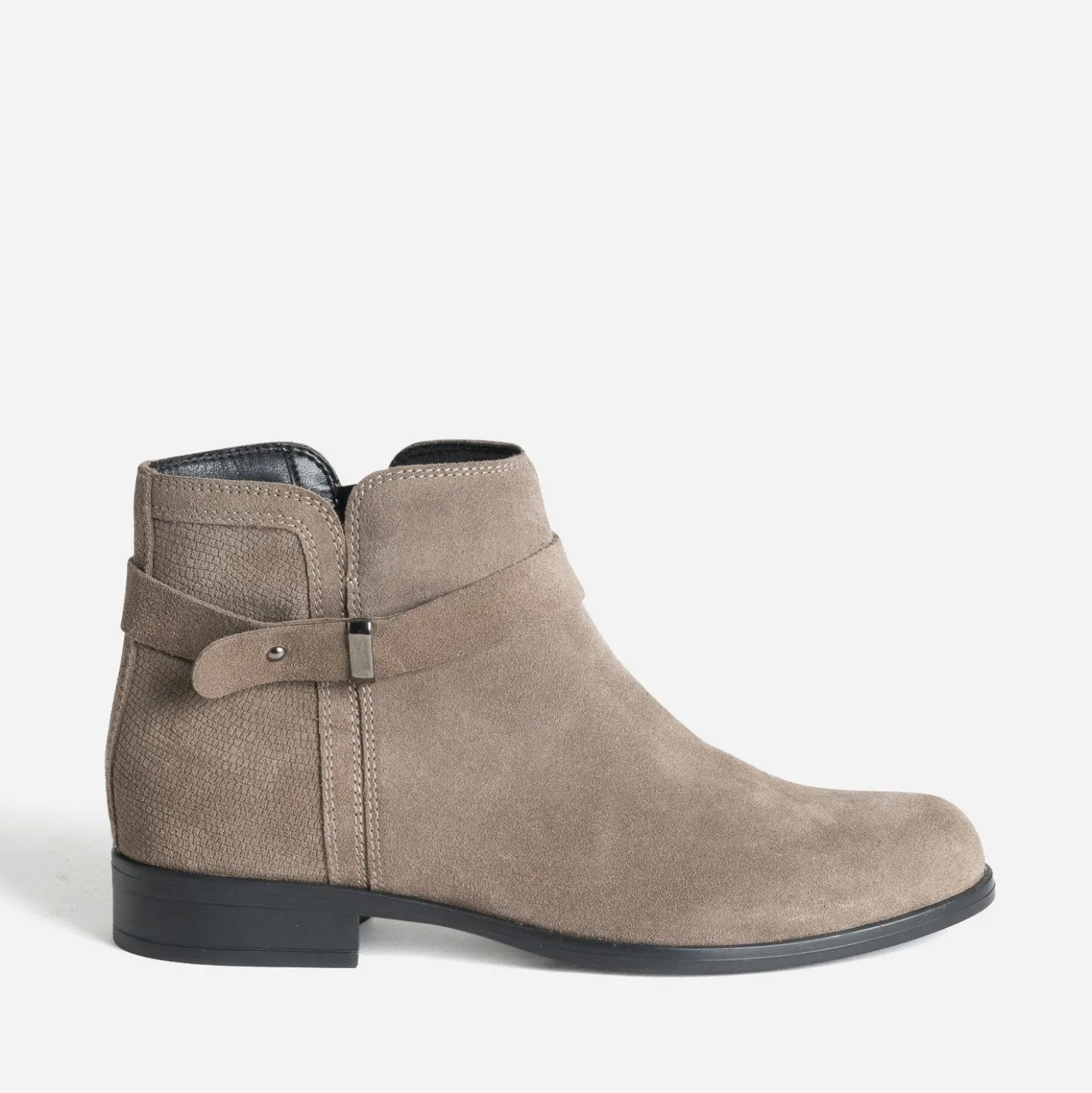 Boots taupe cuir velours