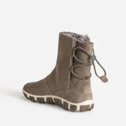 Boots TBS taupe cuir velours fourré