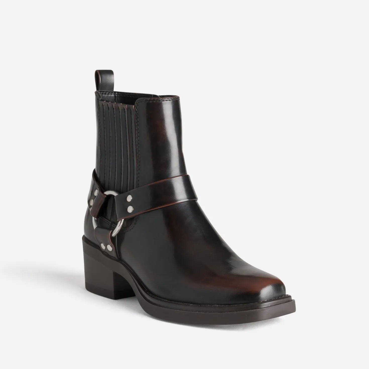 Boots TEXTO bordeaux esprit motard