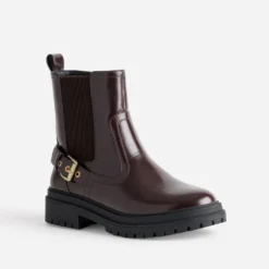 Boots TEXTO bordeaux glacé esprit motard