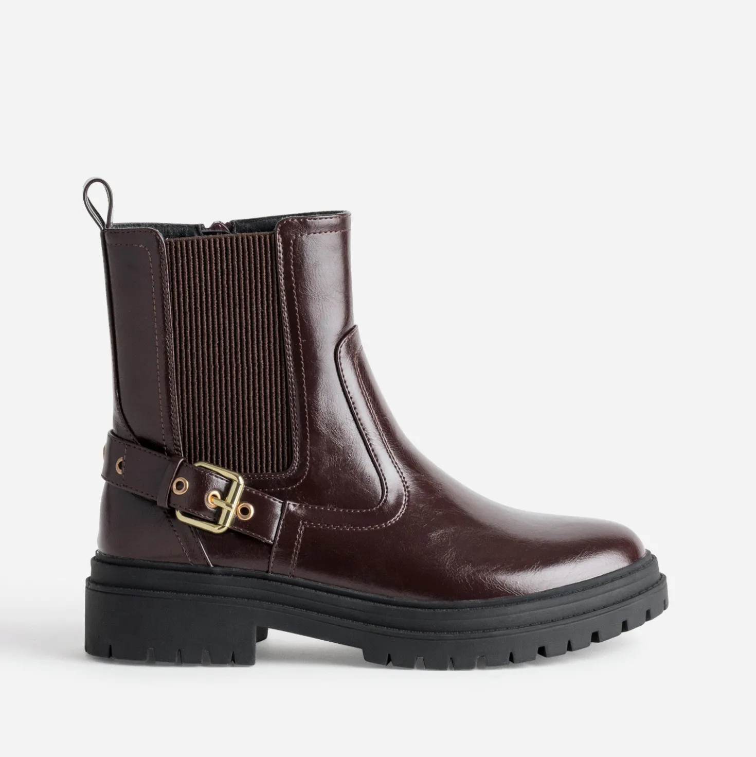 Boots TEXTO bordeaux glacé esprit motard