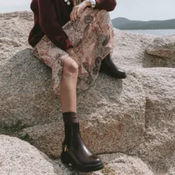 Boots TEXTO bordeaux glacé esprit motard