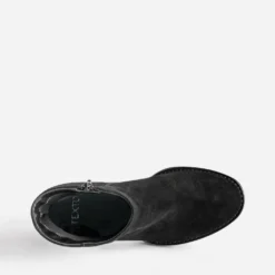 Boots TEXTO en cuir noir à talon