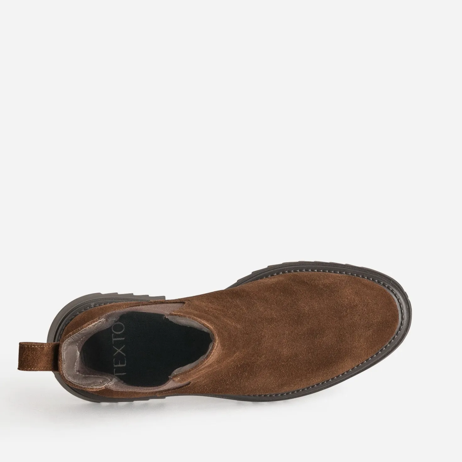 Boots TEXTO marron cuir velours semelle crantée