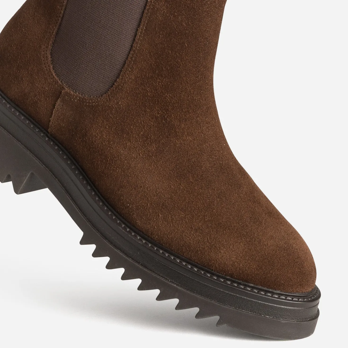 Boots TEXTO marron cuir velours semelle crantée