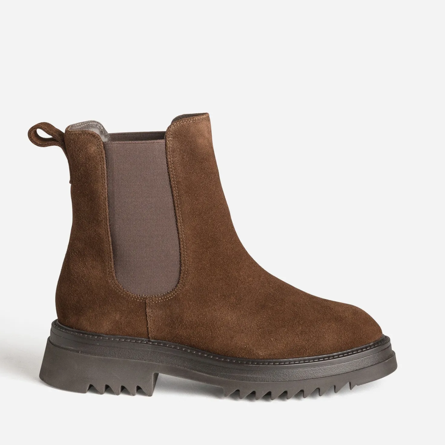Boots TEXTO marron cuir velours semelle crantée
