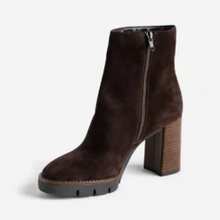 Boots TEXTO marron foncé à plateforme crantée