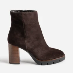 Boots TEXTO marron foncé à plateforme crantée