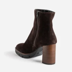 Boots TEXTO marron foncé à plateforme crantée