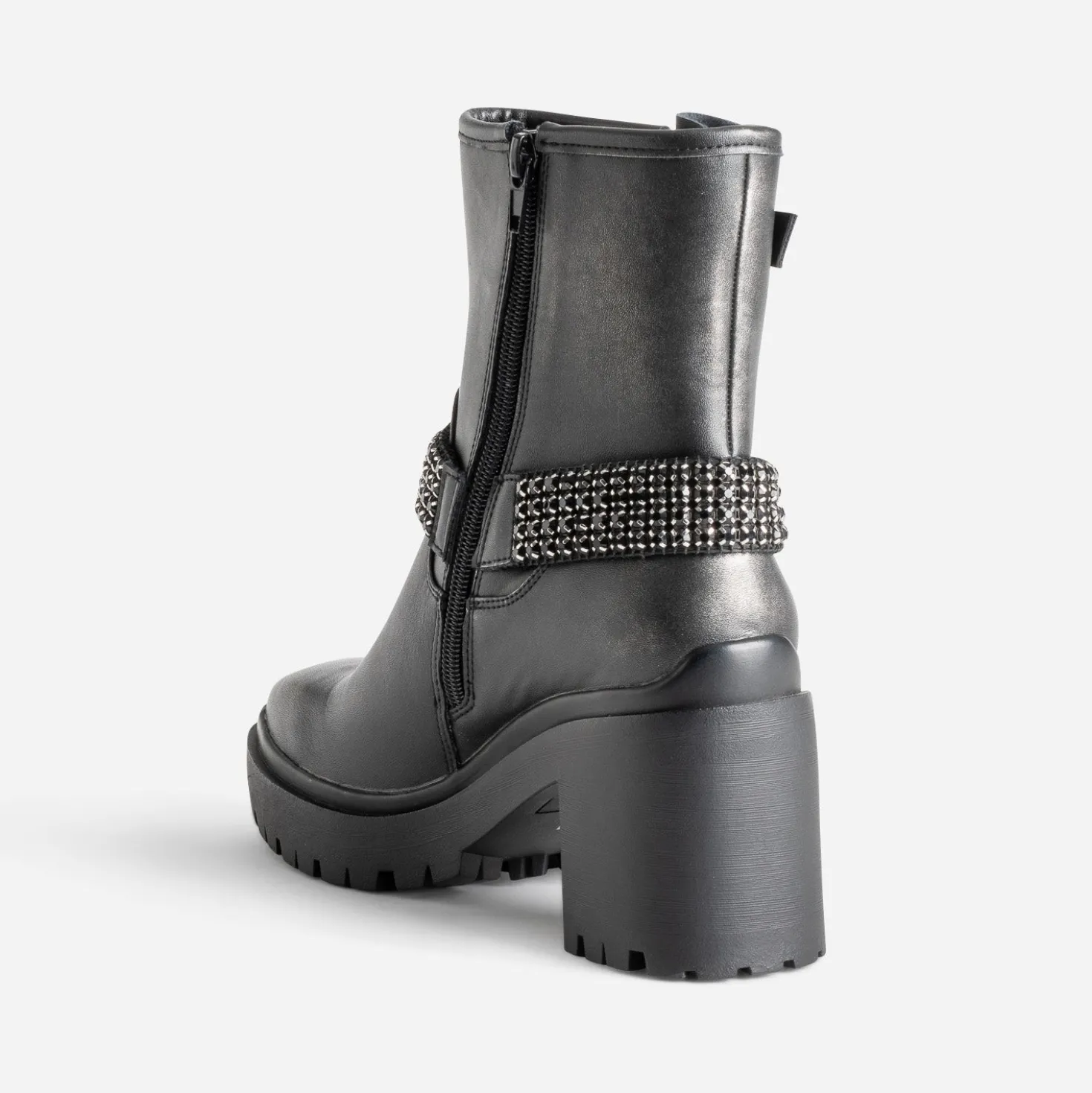 Boots TEXTO noir argenté esprit motard