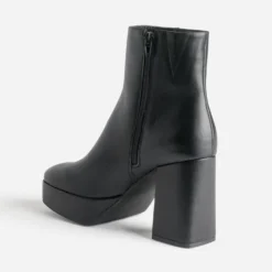 Boots TEXTO noir éco-conçu à talon carré