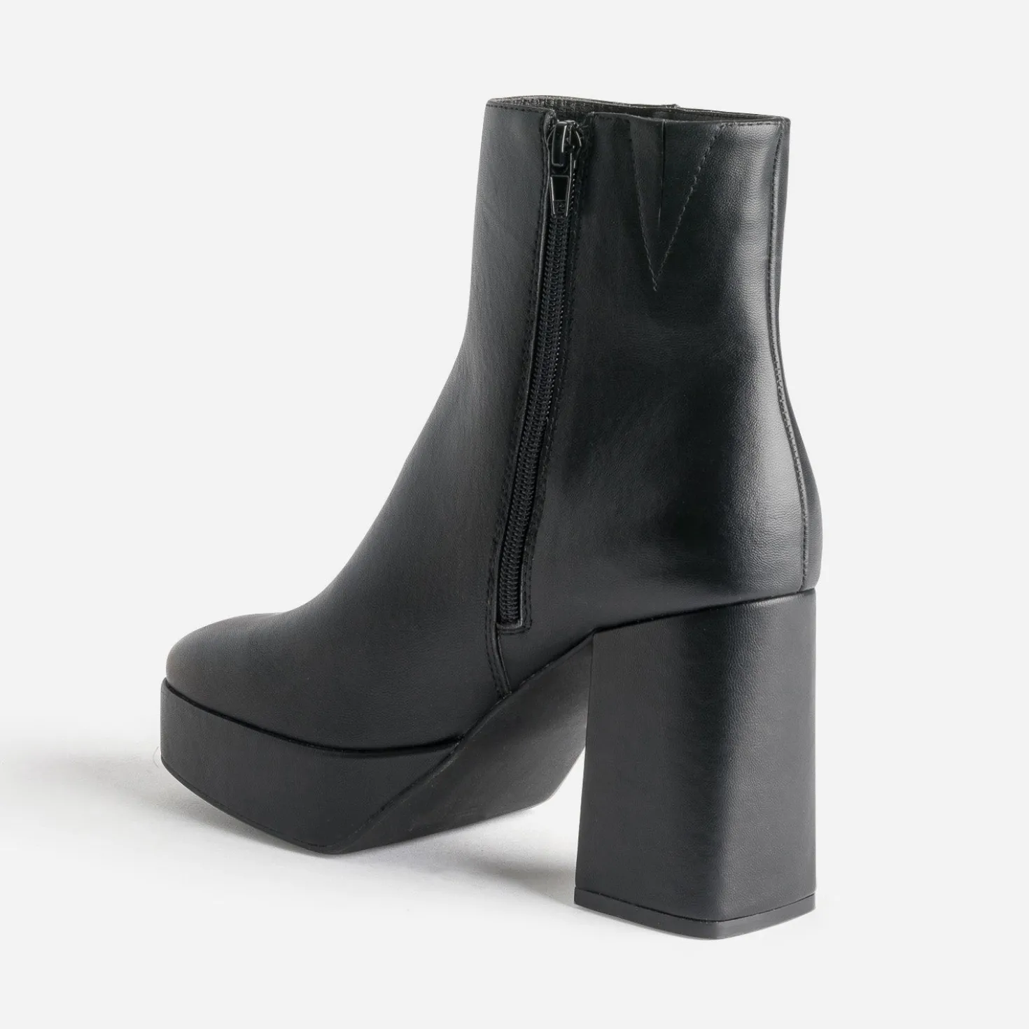 Boots TEXTO noir éco-conçu à talon carré