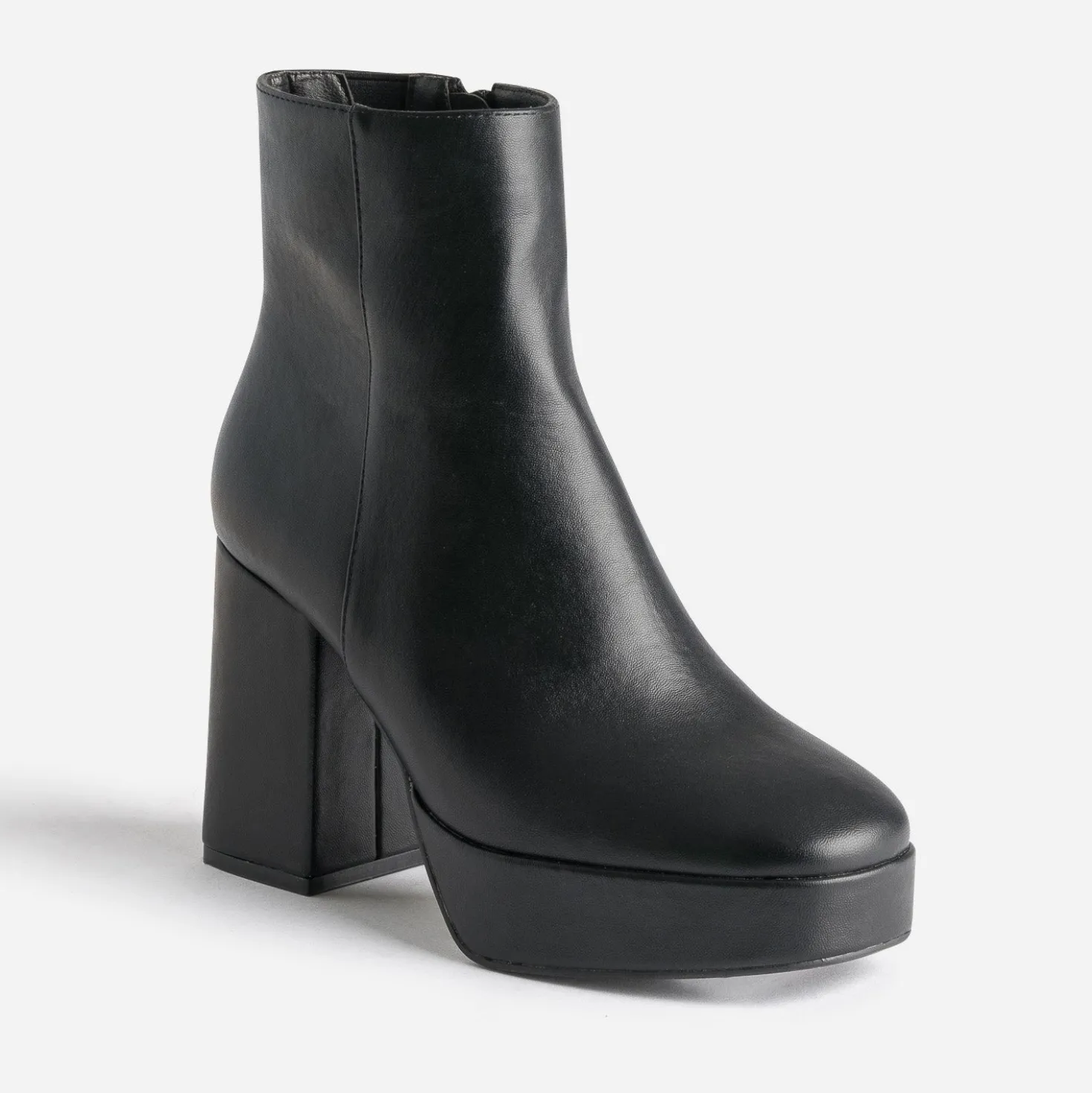 Boots TEXTO noir éco-conçu à talon carré