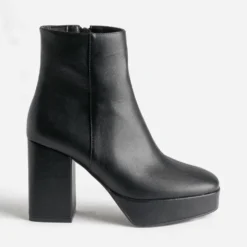 Boots TEXTO noir éco-conçu à talon carré