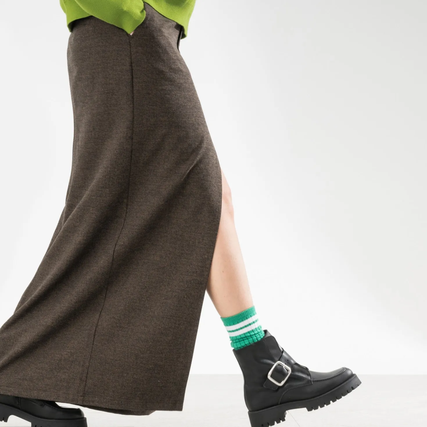 Boots TEXTO noir cuir maxi boucle
