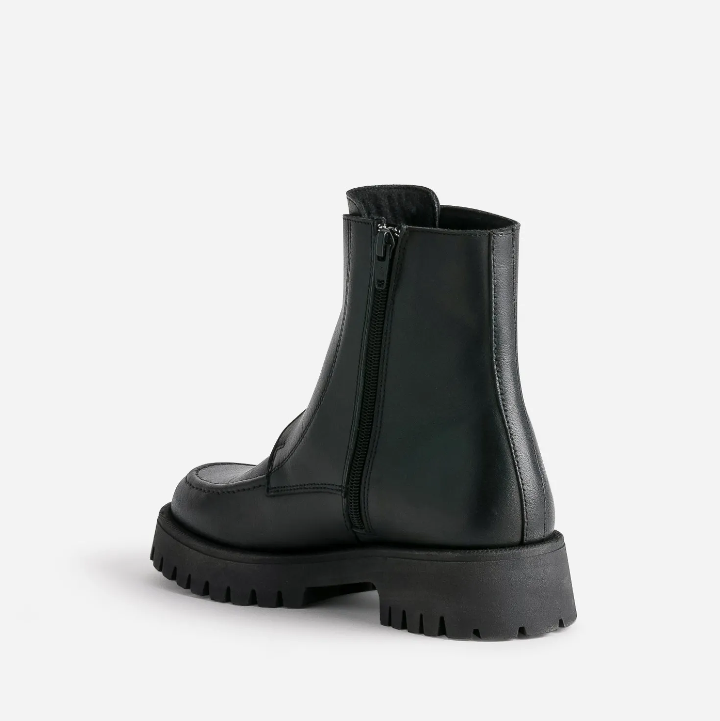 Boots TEXTO noir cuir maxi boucle