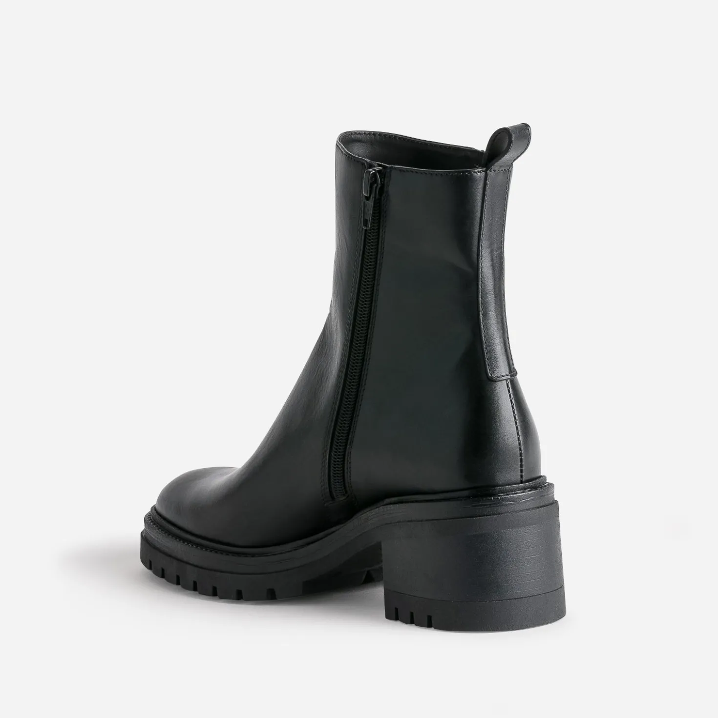 Boots TEXTO noir en cuir semelle crantée