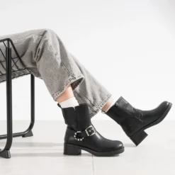 Boots TEXTO noir esprit motard