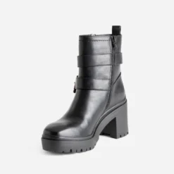 Boots TEXTO noir esprit motard à talon