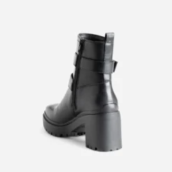 Boots TEXTO noir esprit motard à talon