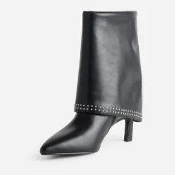 Boots TEXTO noir guêtre décor clous