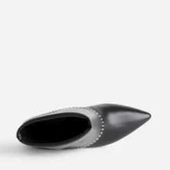 Boots TEXTO noir guêtre décor clous