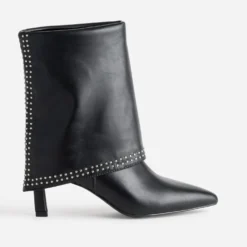 Boots TEXTO noir guêtre décor clous