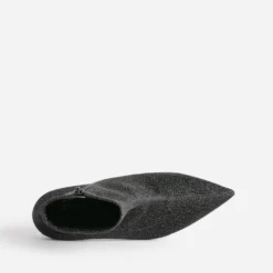 Boots TEXTO noir pailleté pointu à talon aiguille