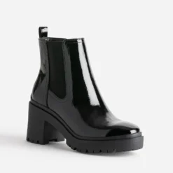 Boots TEXTO noir verni éco-conçu