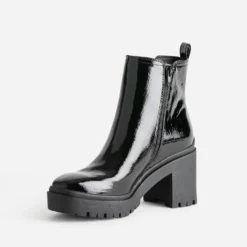 Boots TEXTO noir verni éco-conçu