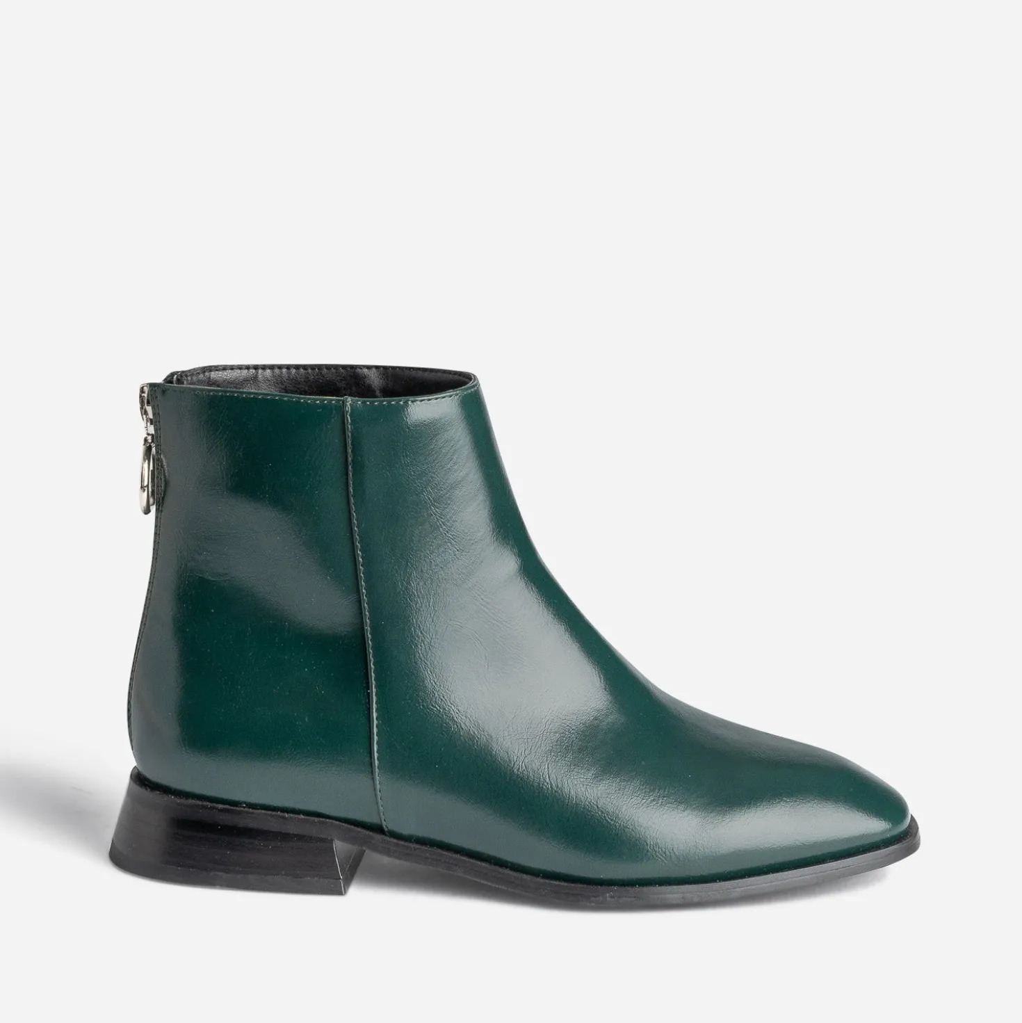 Boots vert glacé avec zip arrière