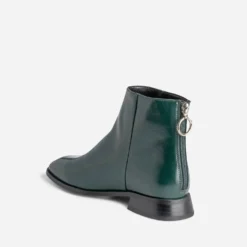 Boots vert glacé avec zip arrière