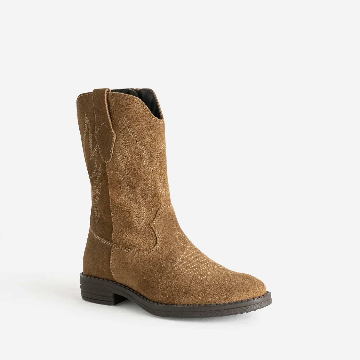 Boots western BUGGY camel cuir velours