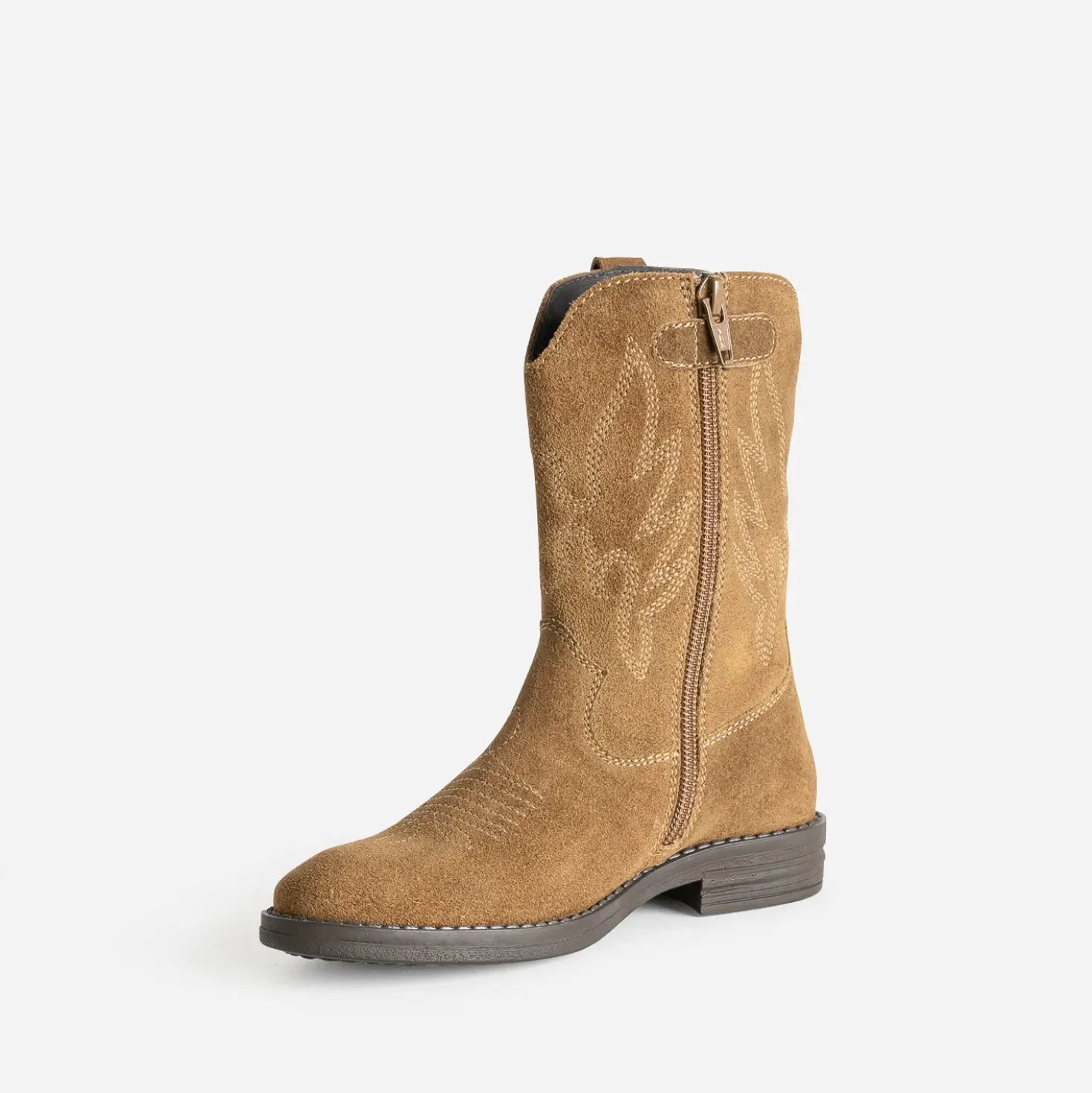 Boots western BUGGY camel cuir velours