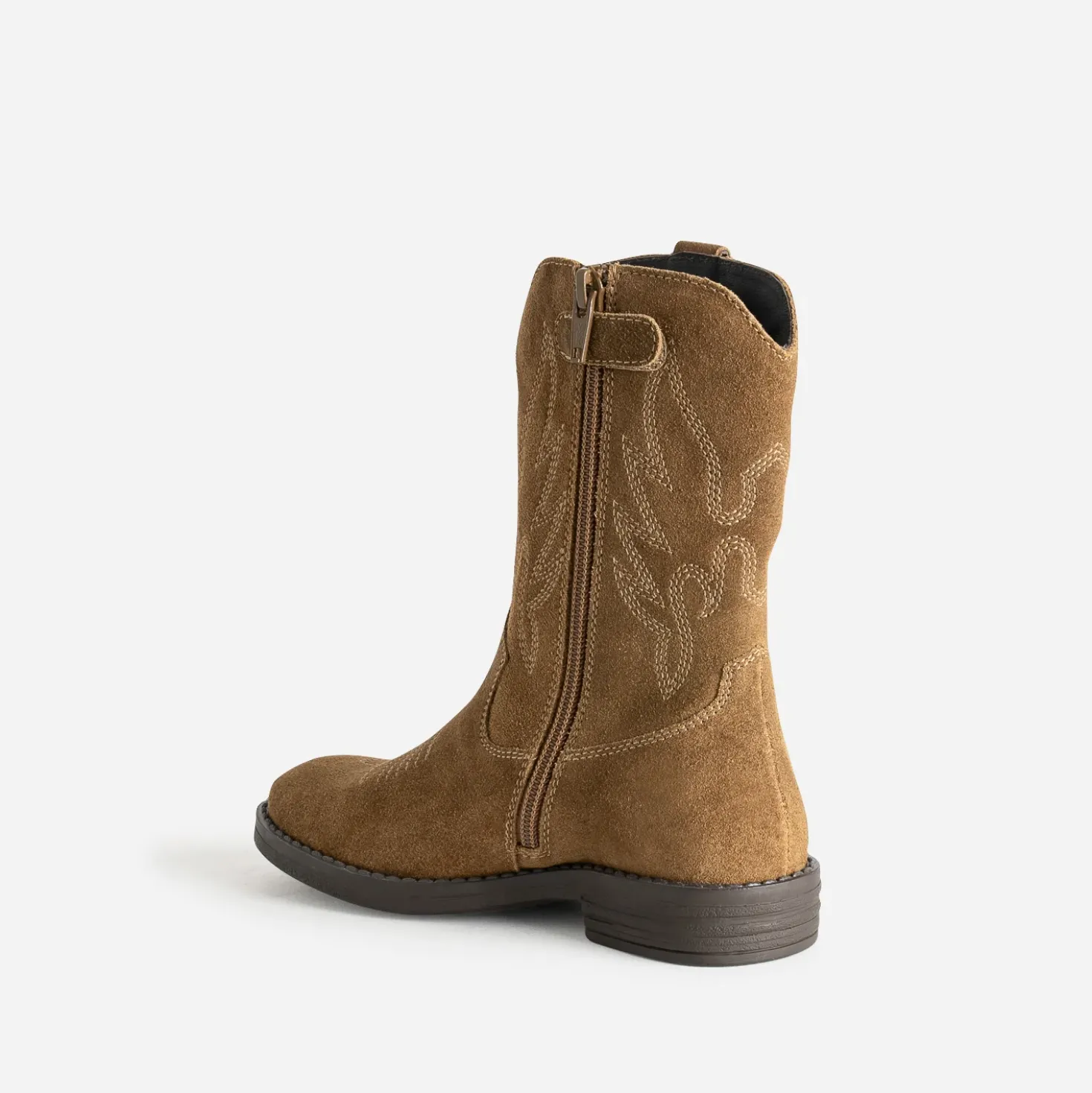 Boots western BUGGY camel cuir velours
